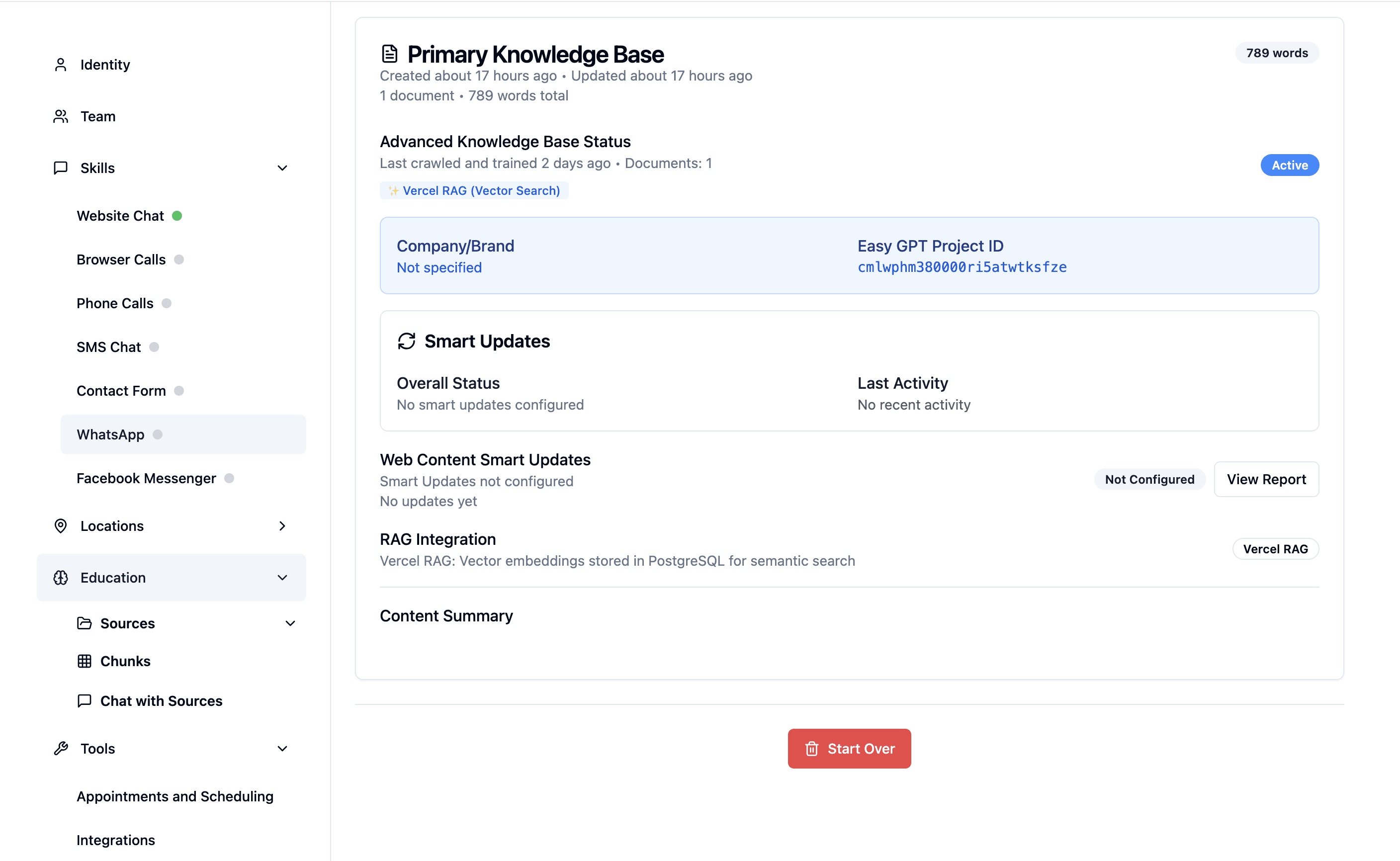 Train your agent with company knowledge